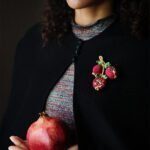 Scheepjes YARN Bookazine 12 Romance Pomegranate Brooch by Kwannie Cheng