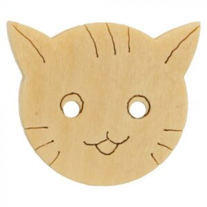 MMJZ Houten knoop poes gelaserd | 13,75mm