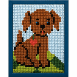 Pako Voorbedrukt kinder kruissteek borduurpakket Hond 18 x 24 cm