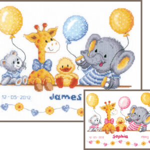 Vervaco Borduurpakket Geboortetegel – Geboortefeestje II