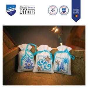 Vervaco Kruidenzakjes Borduurpakket – Kerst (Set van 3)