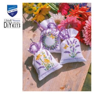 Vervaco Kruidenzakjes Borduurpakket – Lavendel (set van 3)