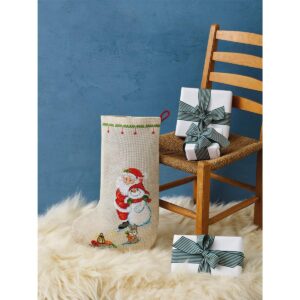 Permin Borduurpakket Kerstsok – Kerstman en sneeuwpop