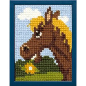 Pako – Voorbedrukt Kinder Kruissteek Borduurpakket Paard (18 x 24 cm)